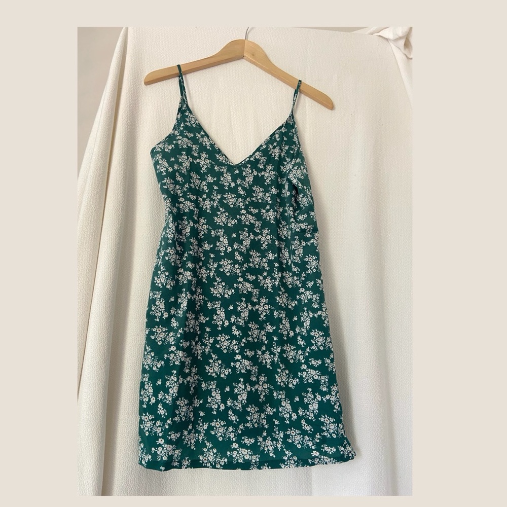 Green and White Floral Sundress